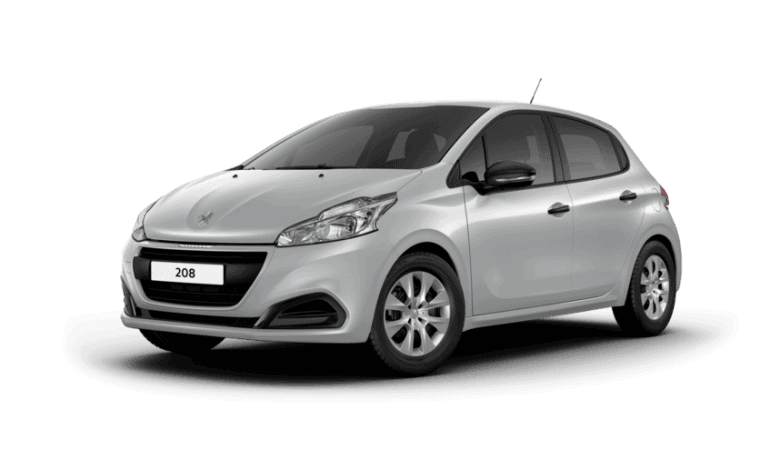 Hatchback blanche compacte avec jantes en alliage, quatre portes, rétroviseurs assortis.