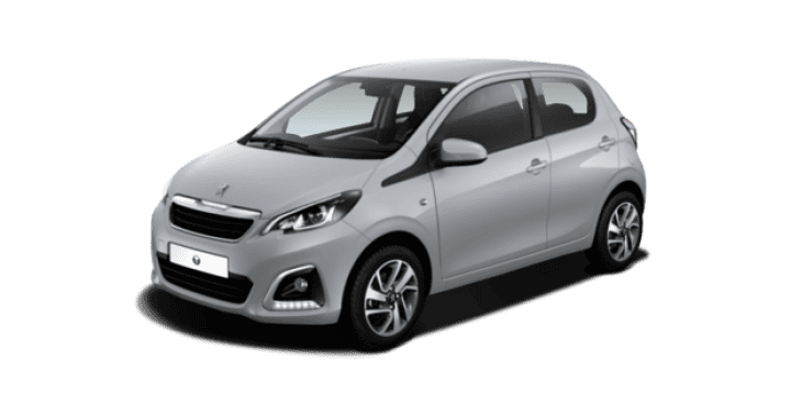 Petite voiture compacte grise à quatre portes avec jantes en alliage.