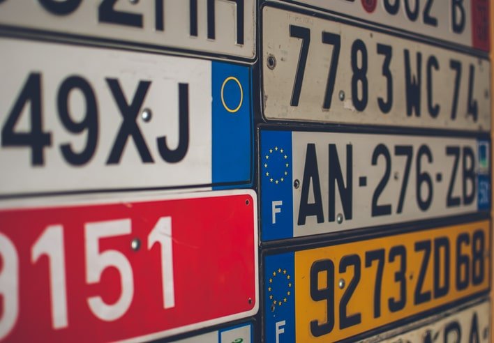 Plaque d'immatriculation du véhicule - plaques d'immatriculation des véhicules de France
