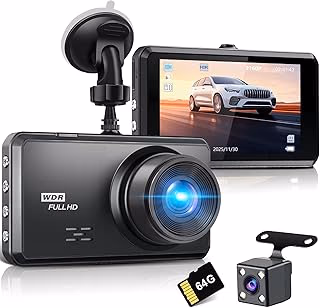 Miden 4K+1K Dashcam Voiture Avant Arrière, Carte SD 64G, Camera Embarquée Voiture 2160P+1080P UHD,IPS 3.2" Camera Voiture Grand Angle de 336 °,G-Capteur,WDR,24H Mode Parking,Enregistrement en Boucle